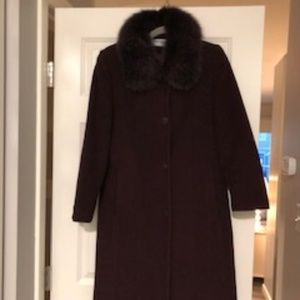 Forecaster of Boston Fur Collared Burgundy Coat
